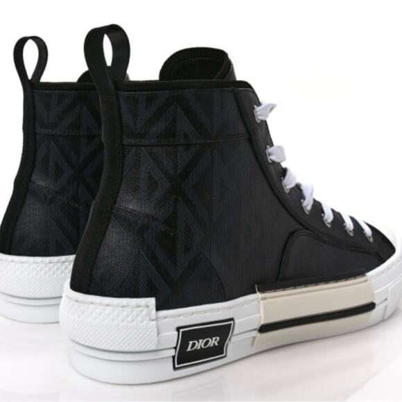 🪀DIOR SNEAKER HIGH TOP M-B/23 DIAMOND PRISTINE DUSTBAG DIOR AUTHENTIC SIZE 12 - Picture 14 of 16